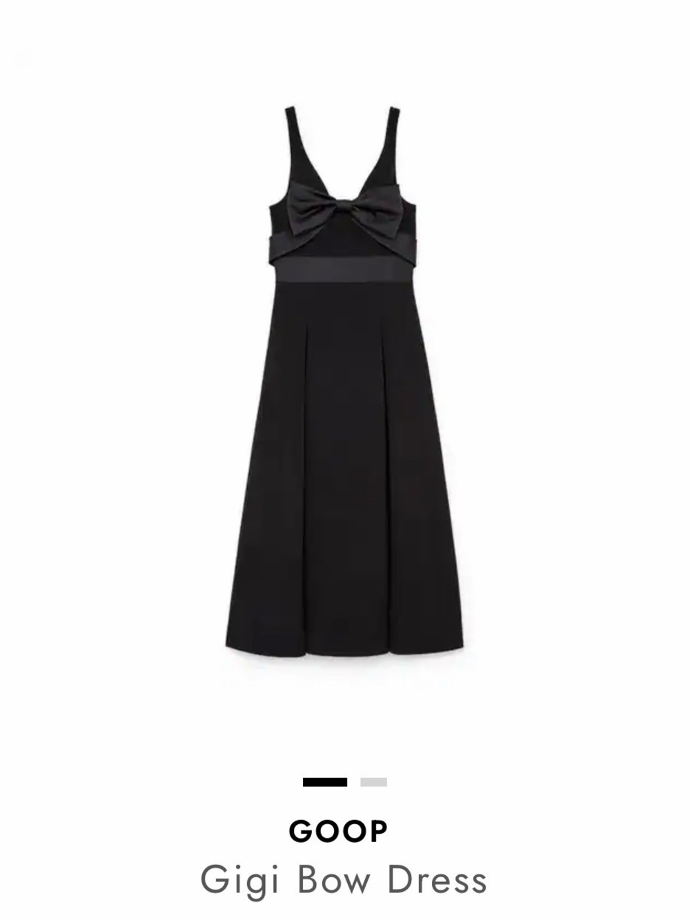 Bow-Front Midi Dress in Black